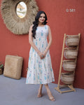 Printed Cotton Kurti with Elegant Frill Detail